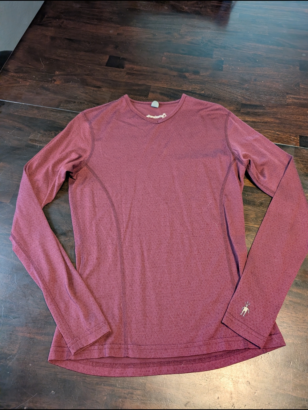 Smartwool Women's Long-Sleeve Merino Wool Base layer - Burgundy, M